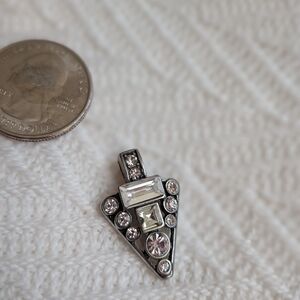 Silver Crystal Arrow Pendant Necklace Charm